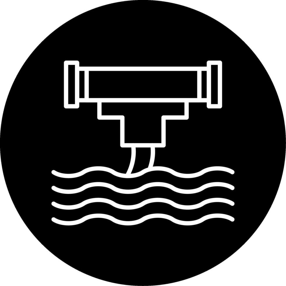 Wasting Clean Water Alert Line Circle Inverted vector