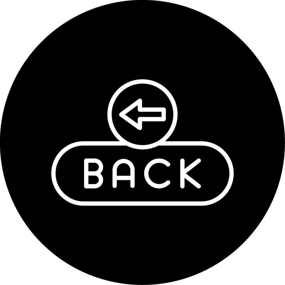 Back Navigation Button Line Circle Inverted vector