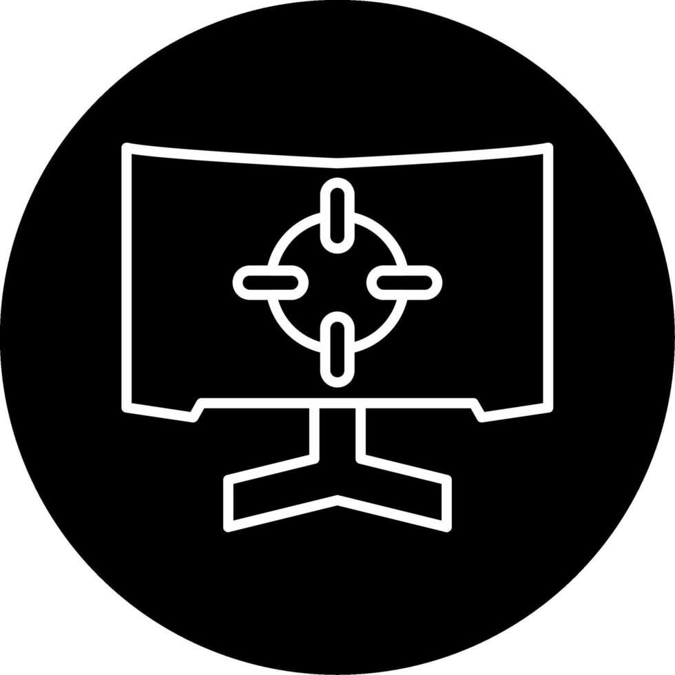 Ultra Wide Gaming Monitor Line Circle Inverted vector