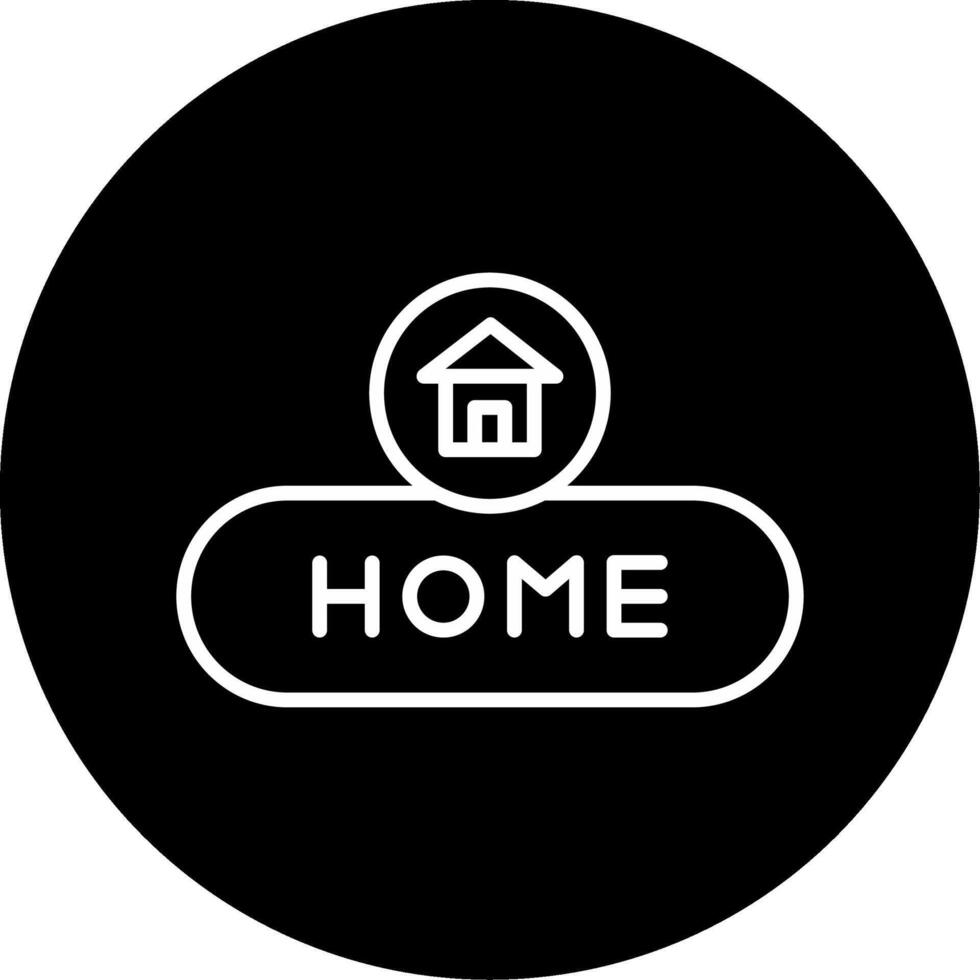 Home Navigation Button Line Circle Inverted vector