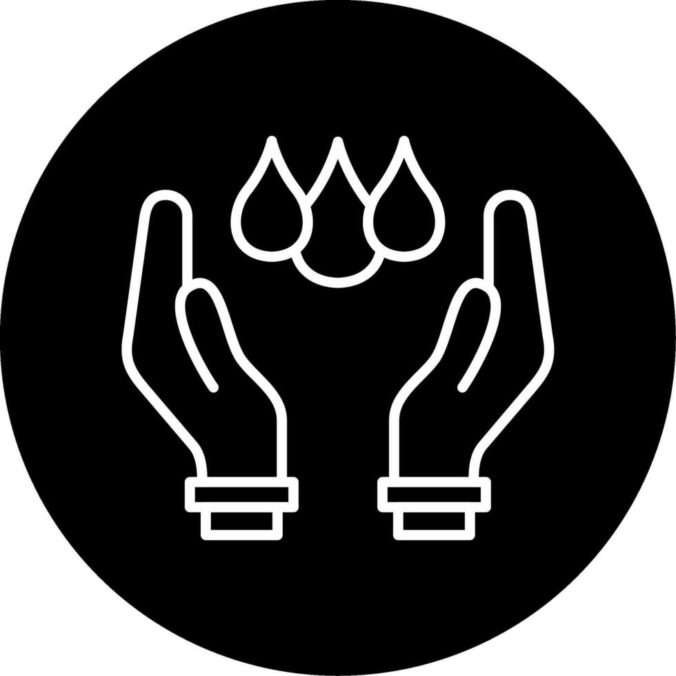 Conservation Based Save Water Sign Line Circle Inverted vector
