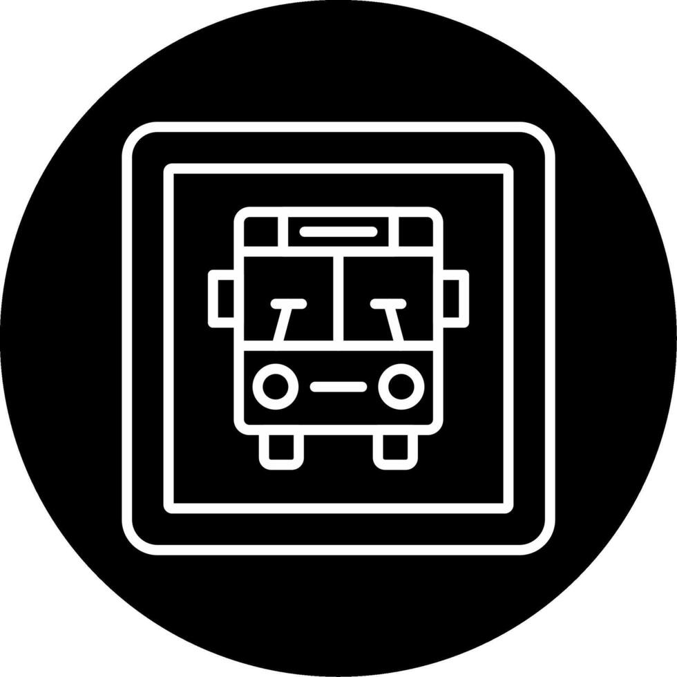 Informational Bus Signage Line Circle Inverted vector