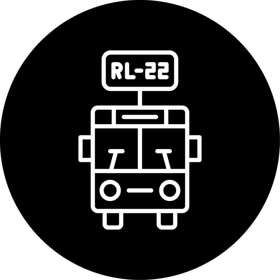 Route Specific Bus Number Line Circle Inverted vector