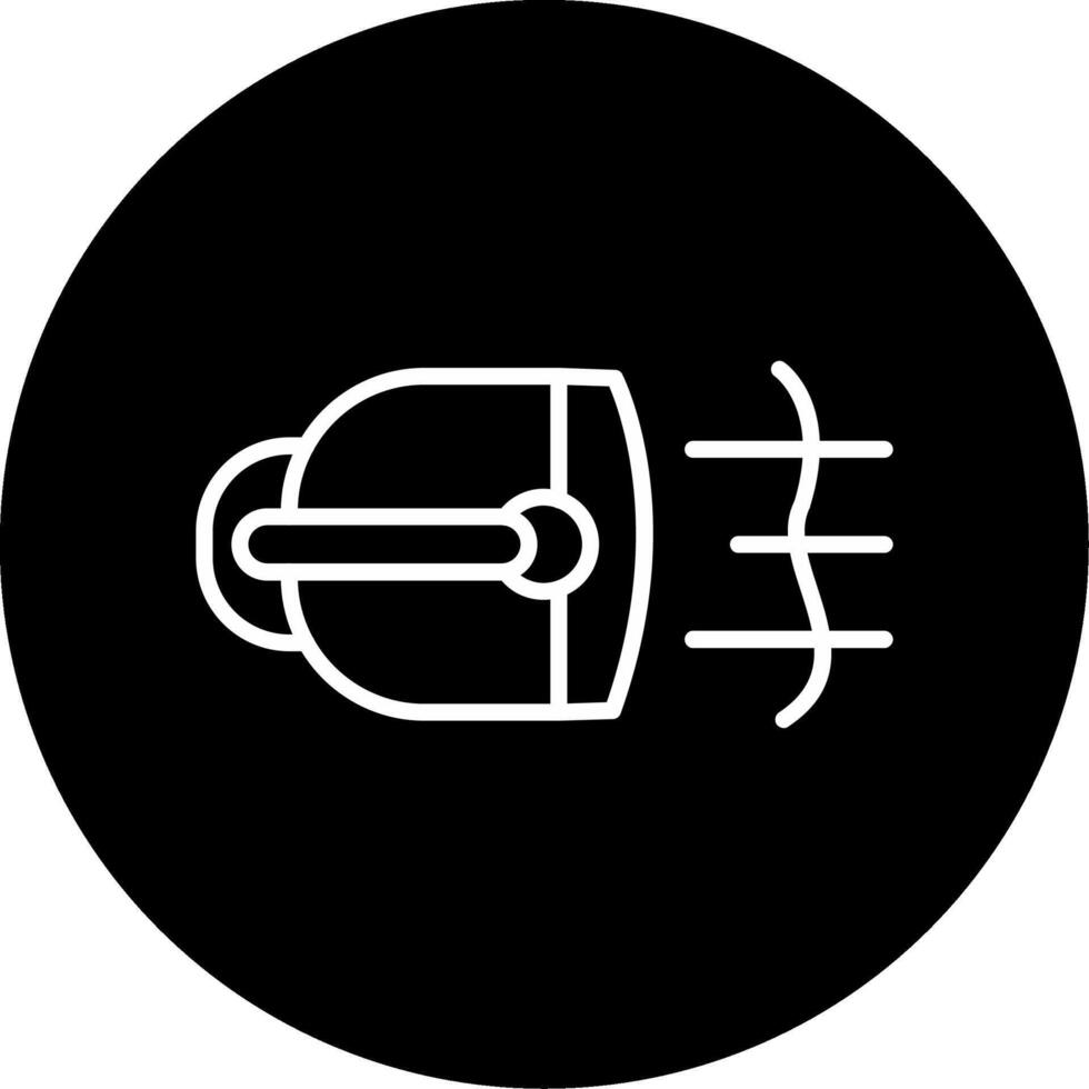 Rear Fog Light Symbol Line Circle Inverted vector