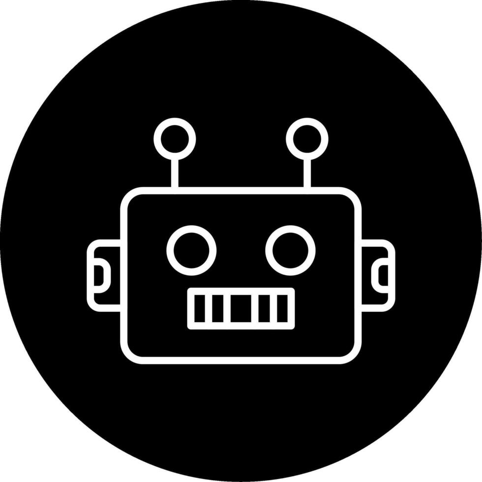 Humanoid Robot Prototype Line Circle Inverted vector