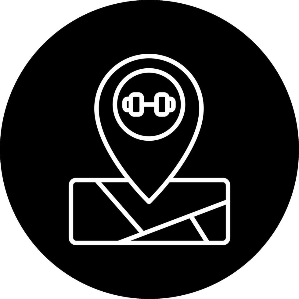 Fitness Gym Pin Marker Line Circle Inverted vector