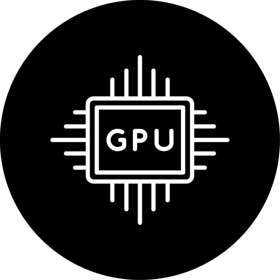 High End Graphics GPU Card Line Circle Inverted vector