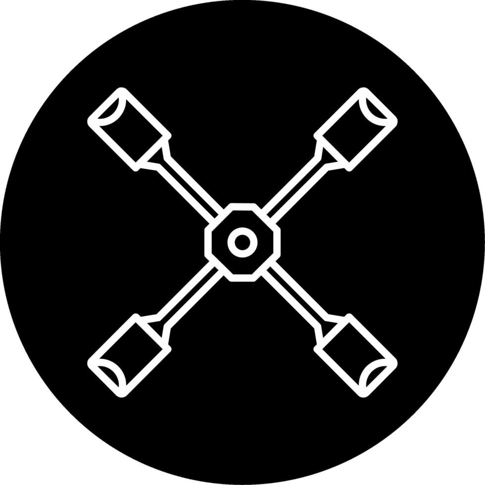Classic Tire Iron Tool Line Circle Inverted vector