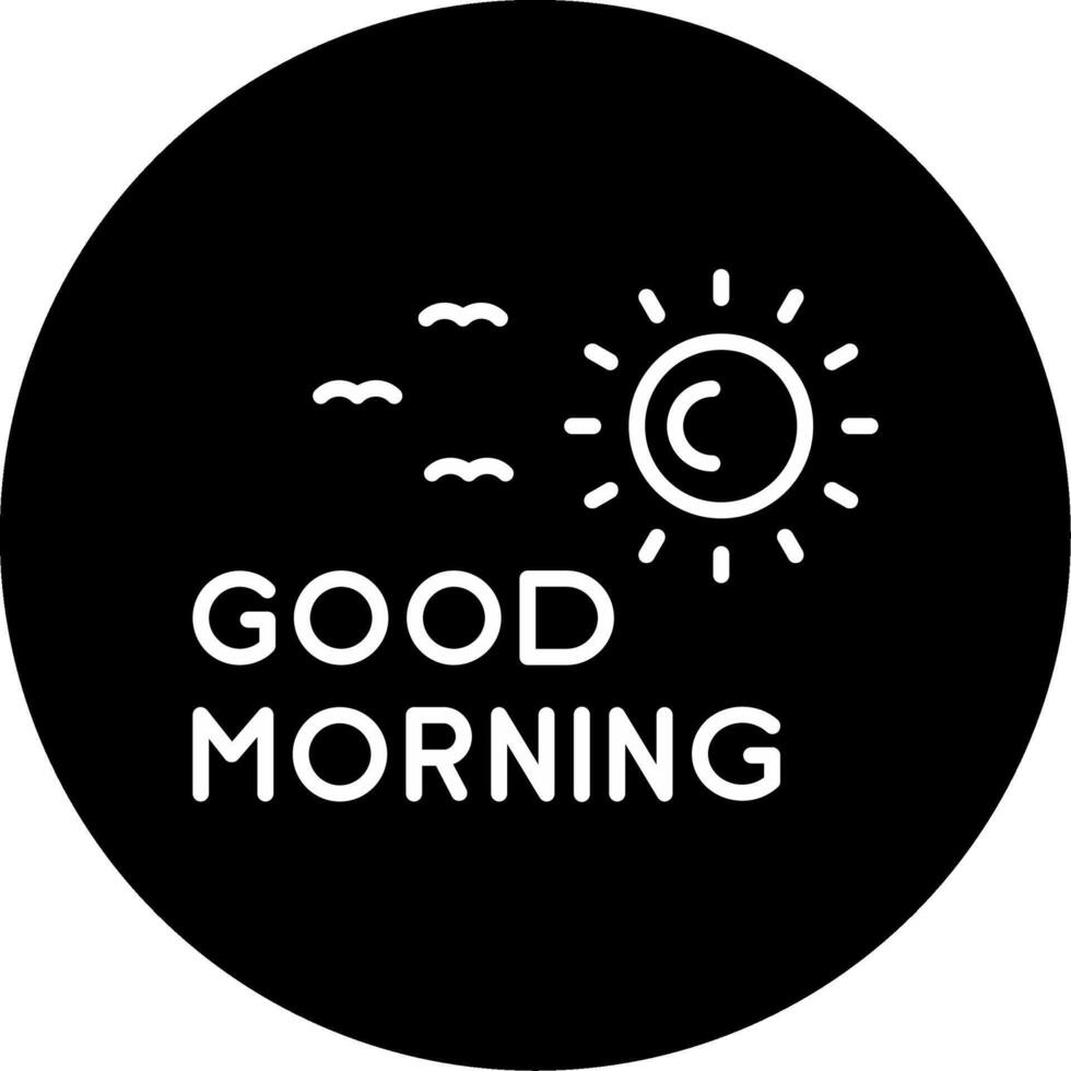Bright Good Morning Note Line Circle Inverted vector