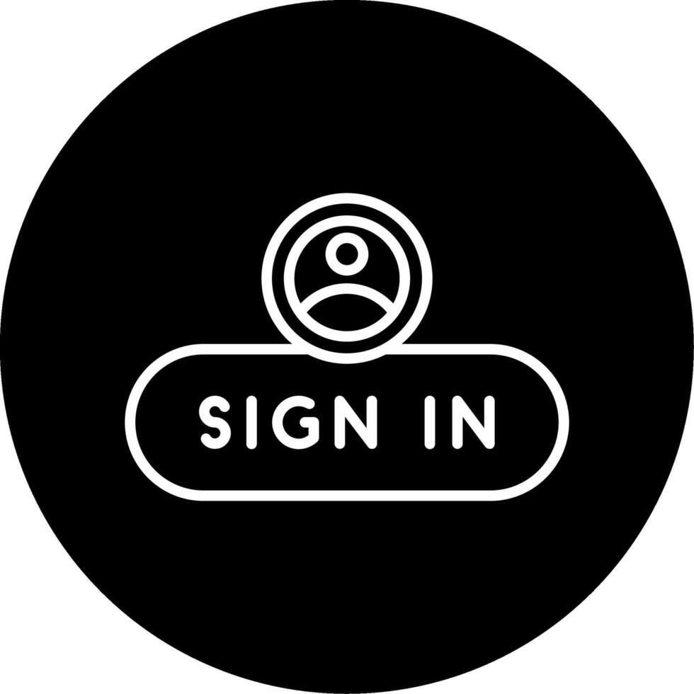 Sign In Access Button Line Circle Inverted vector