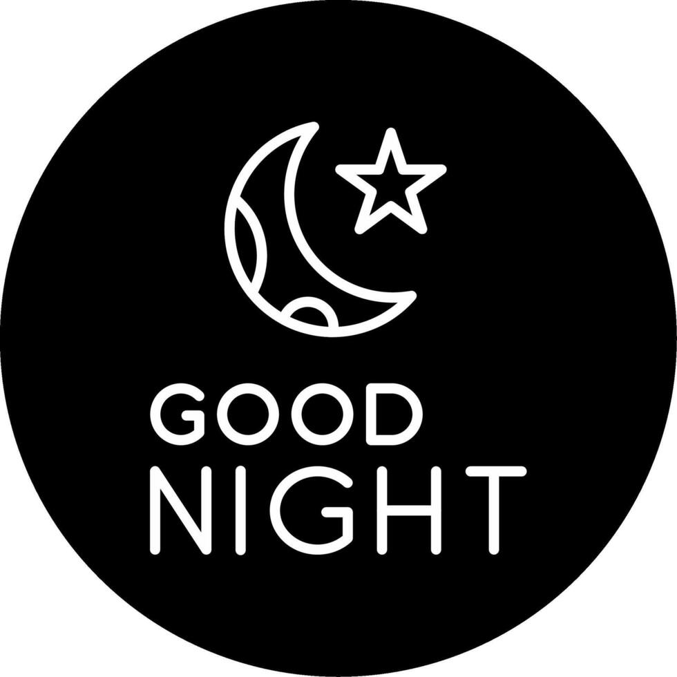 Sweet Good Night Message Line Circle Inverted vector