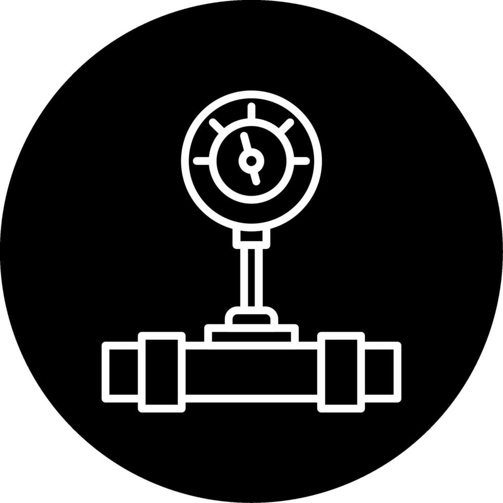 Oil Pressure Monitoring Gauge Line Circle Inverted vector