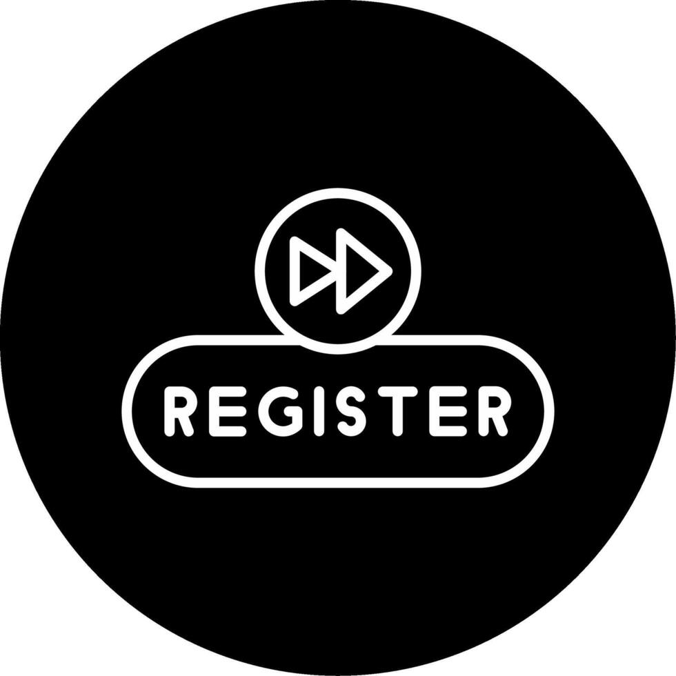 Register Account Button Line Circle Inverted vector