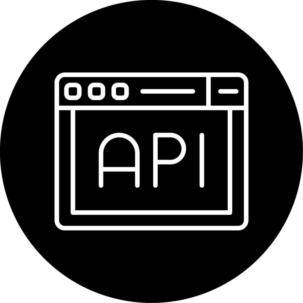 API Integration Gateway Line Circle Inverted vector