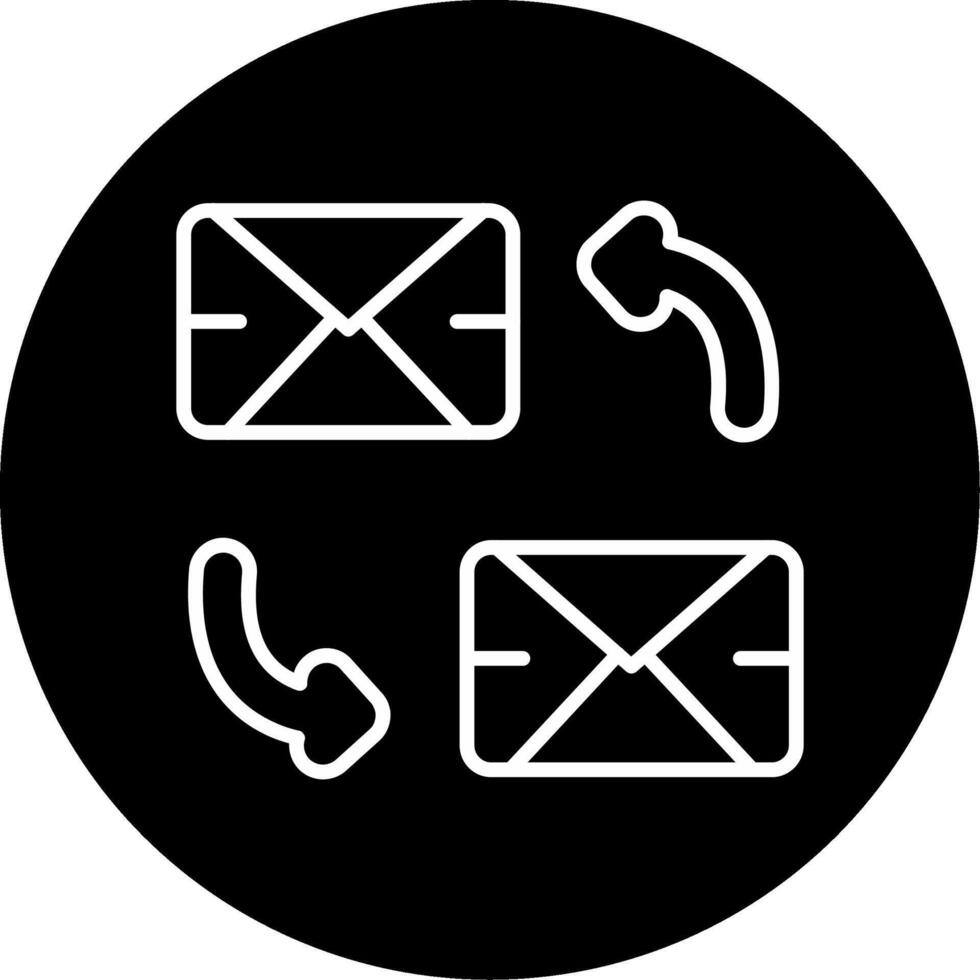 Ongoing Email Project Correspondence Line Circle Inverted vector