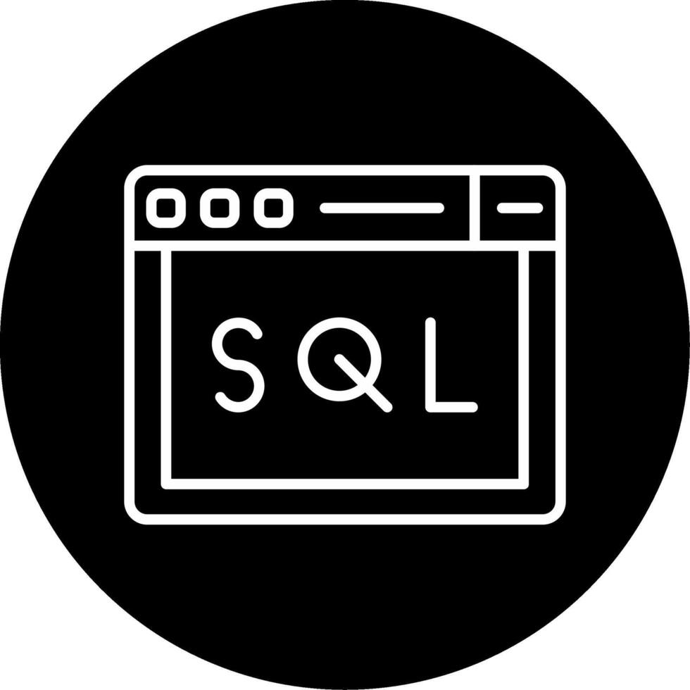 SQL Query Language Snippet Line Circle Inverted vector