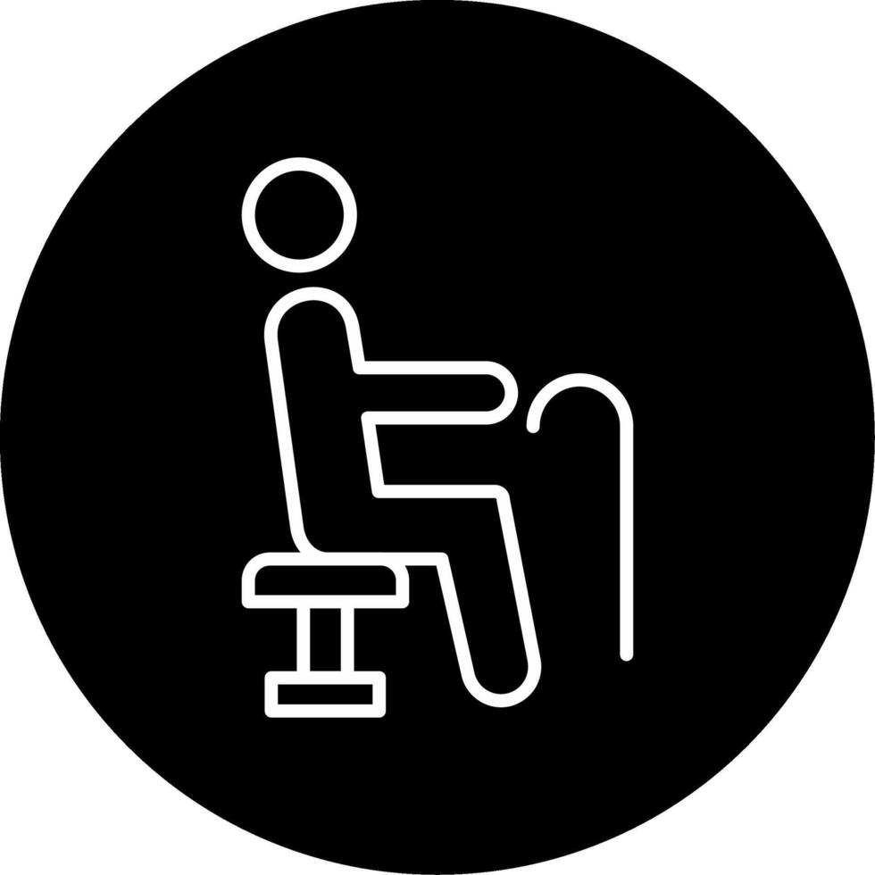 Designated Priority Seating Section Line Circle Inverted vector