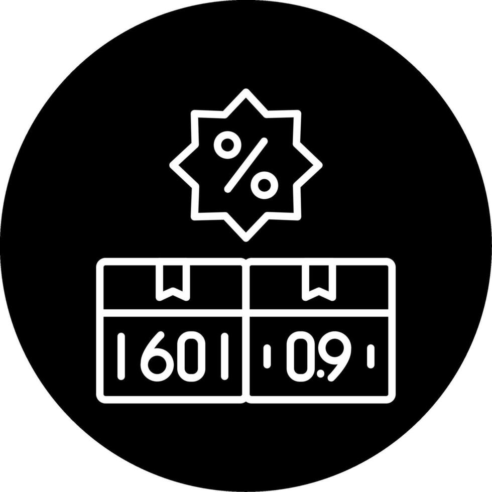 Online Shopping Discount Offer Line Circle Inverted vector