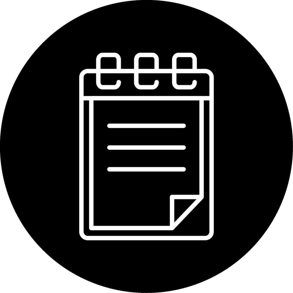 Lined Writing Notepad Line Circle Inverted vector