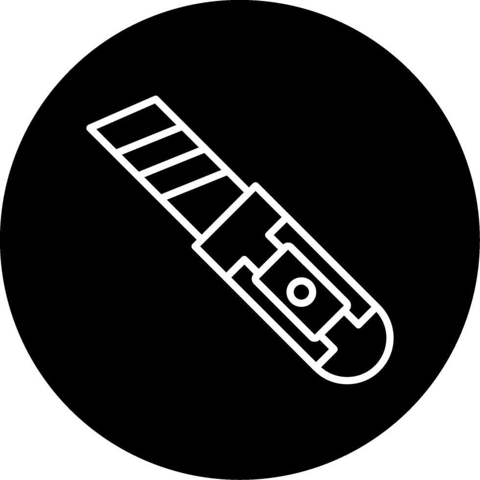 Folding Utility Knife Line Circle Inverted vector