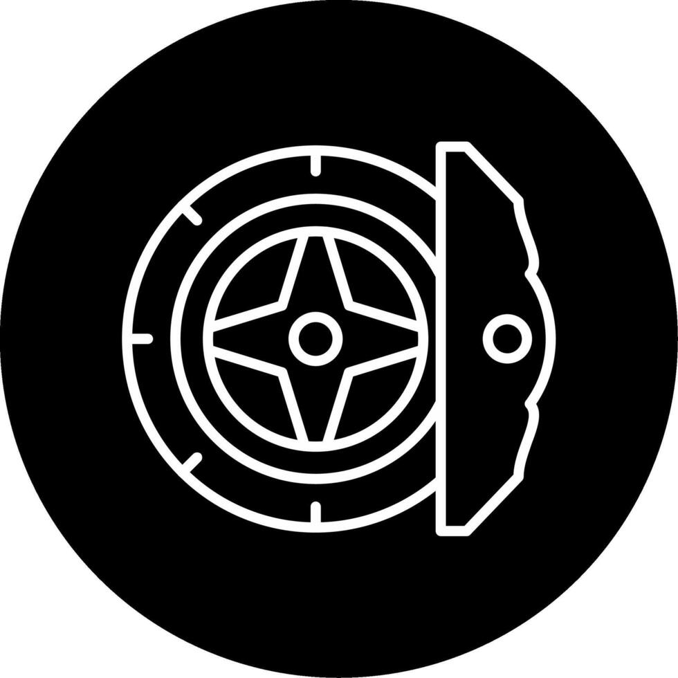 Car Brake Caliper Line Circle Inverted vector