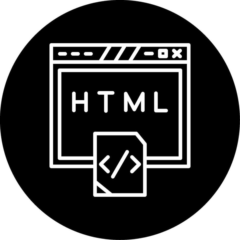 HTML Source Code Snippet Line Circle Inverted vector