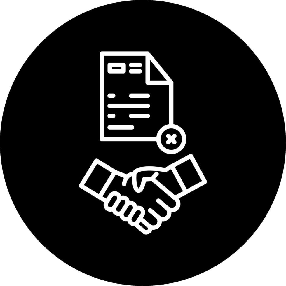 Mutual Freelance Contract Termination Line Circle Inverted vector