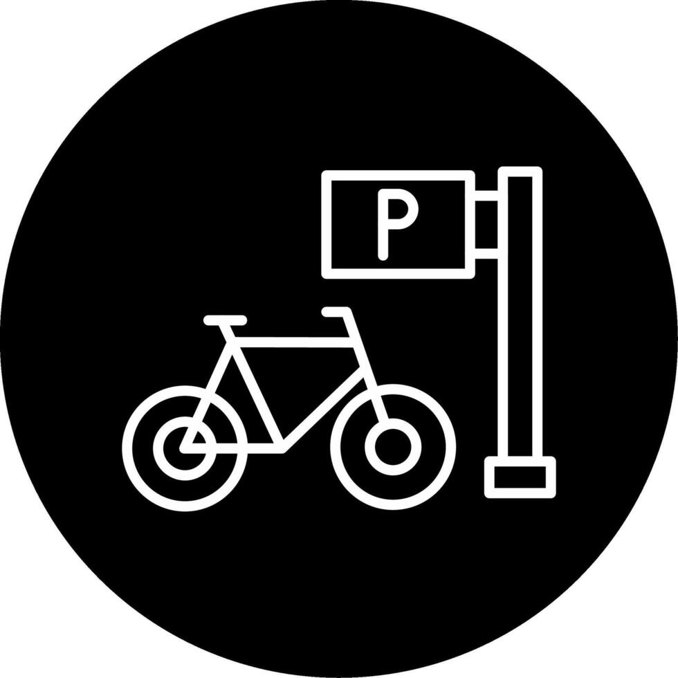 Onboard Bicycle Rack Area Line Circle Inverted vector