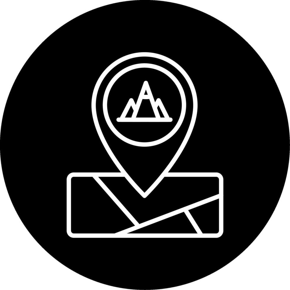 Scenic Mountain Location Line Circle Inverted vector