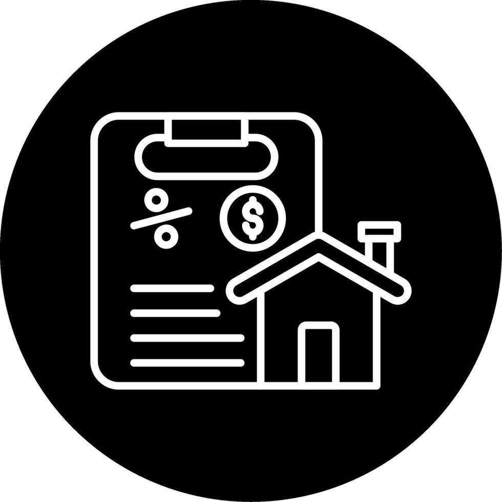 Mortgage Home Loan Paperwork Line Circle Inverted vector