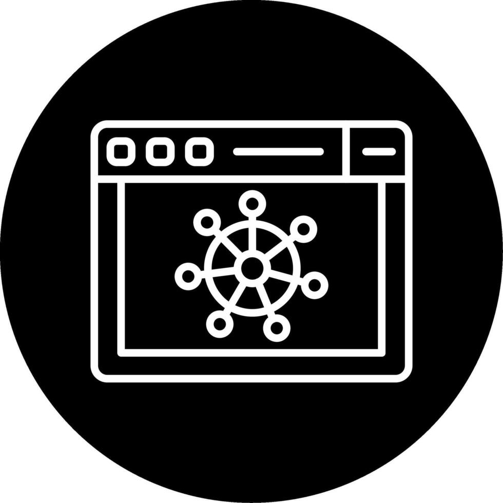 Kubernetes racimo administración línea circulo invertido vector