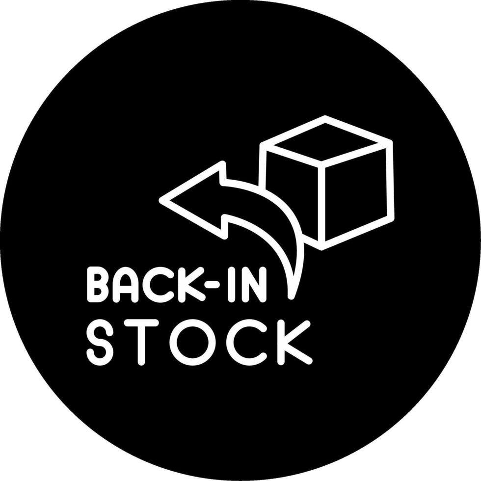 Product Restocked Notice Line Circle Inverted vector