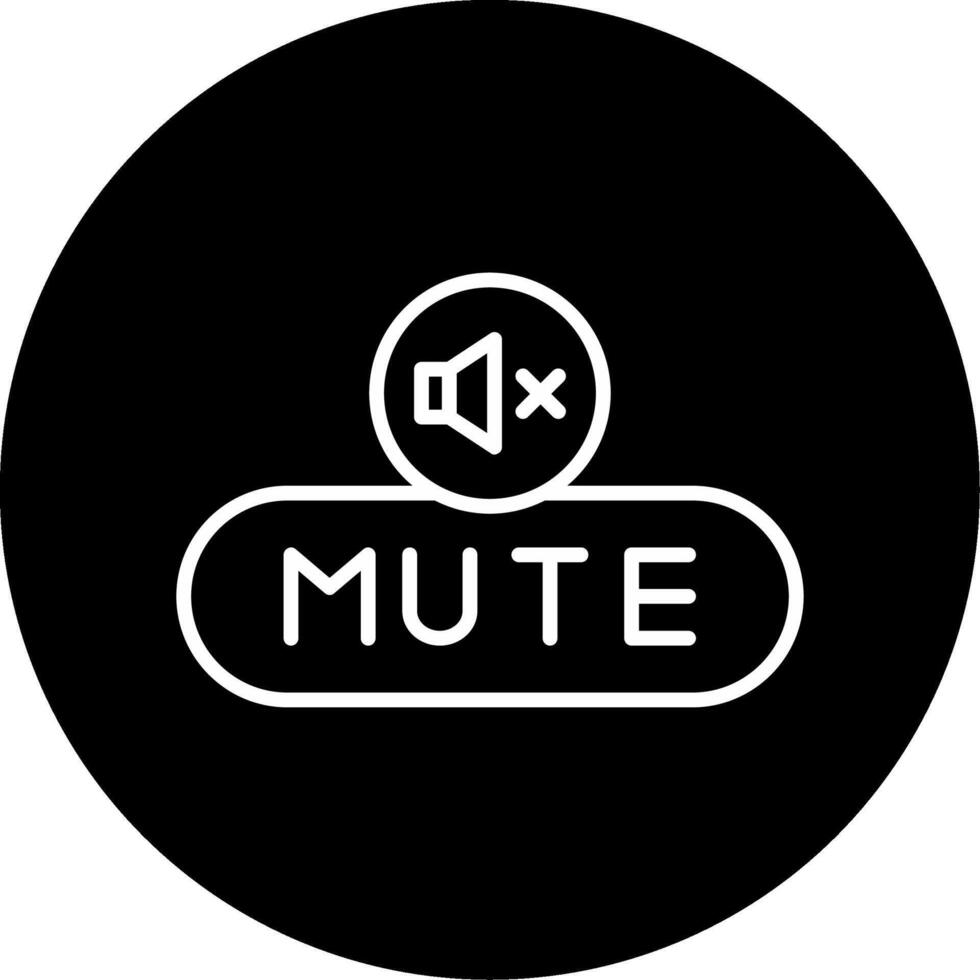 Mute Sound Button Line Circle Inverted vector