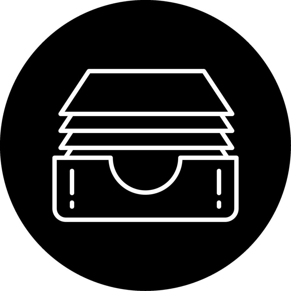 apilable documento bandeja línea circulo invertido vector