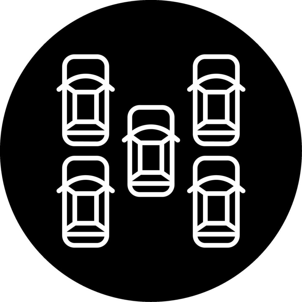 Urban Parallel Parking Line Circle Inverted vector