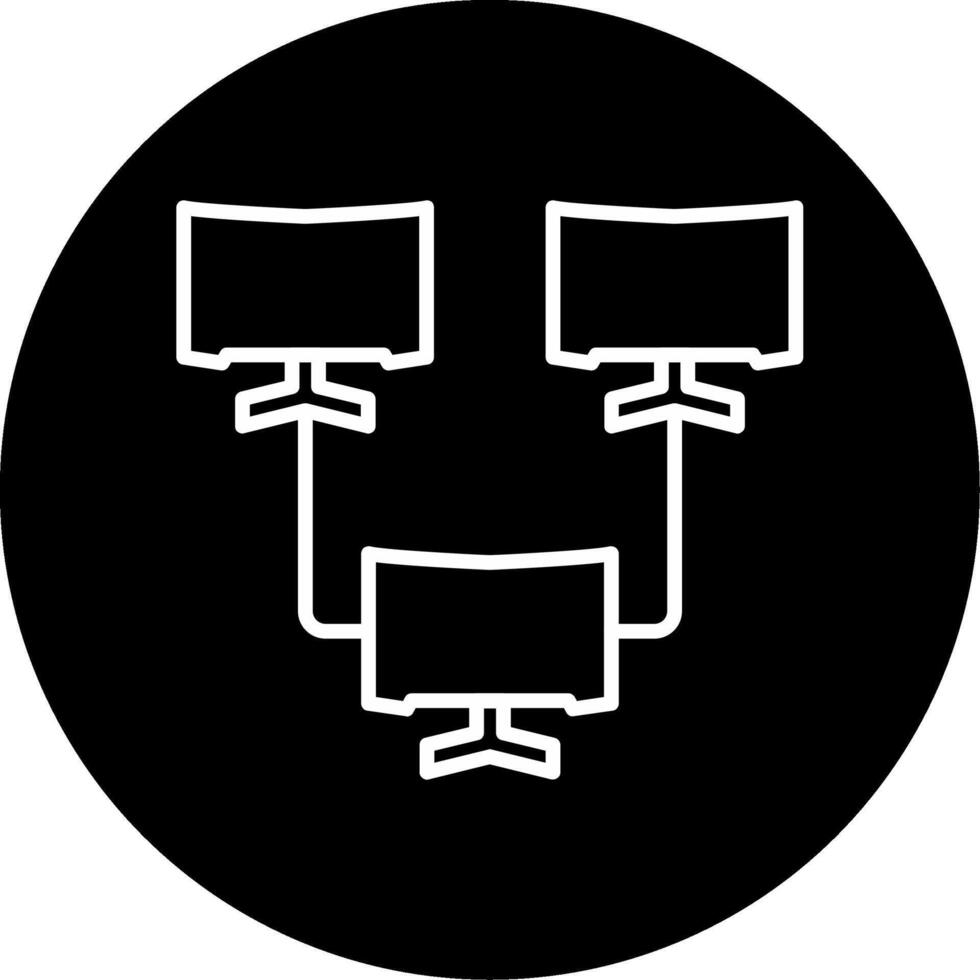 Local LAN Party Event Line Circle Inverted vector