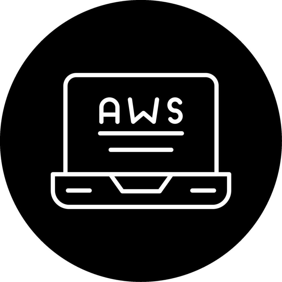 AWS Cloud Computing Icon Line Circle Inverted vector