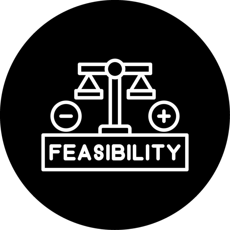 Economic Feasibility Risk Report Line Circle Inverted vector
