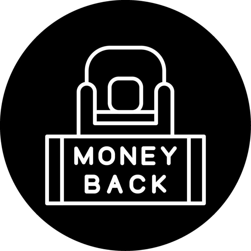 Guaranteed Money Back Assurance Line Circle Inverted vector