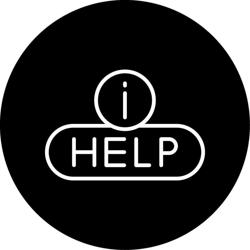 Help Center Button Line Circle Inverted vector
