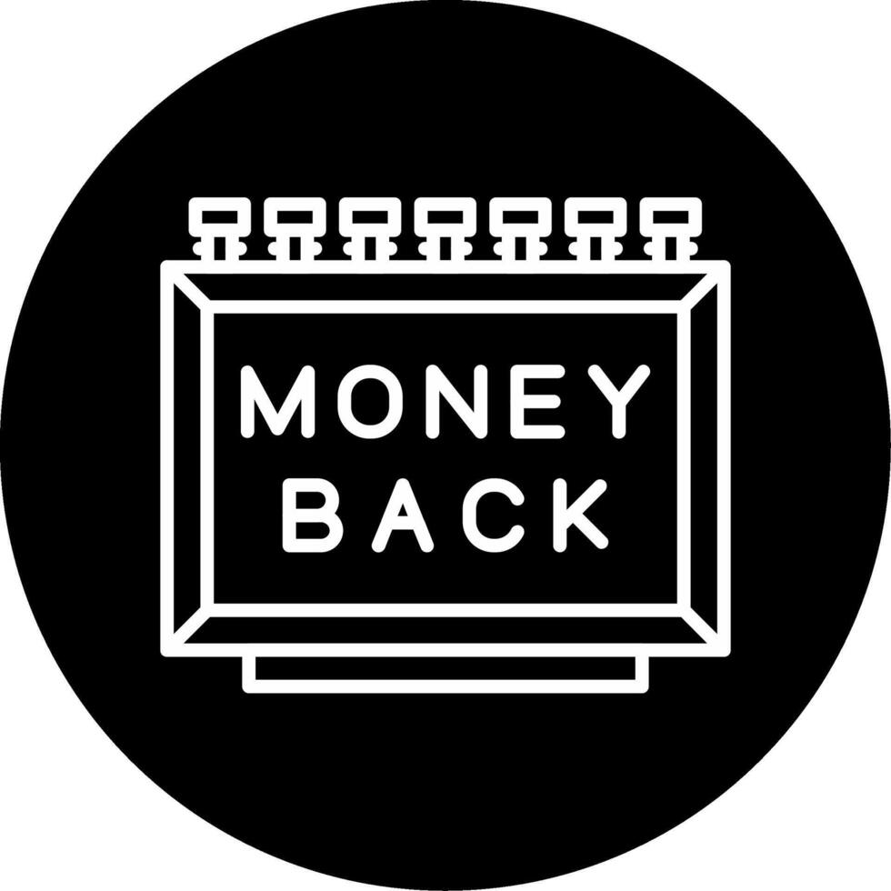 100 Refund Money Back Line Circle Inverted vector