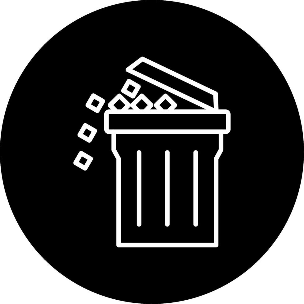 Plastic Waste Bin Line Circle Inverted vector