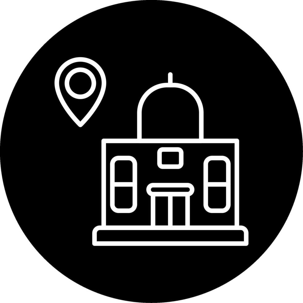 City Hall Building Marker Line Circle Inverted vector