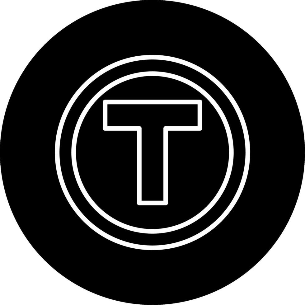 Roadway Dead End Marker Line Circle Inverted vector