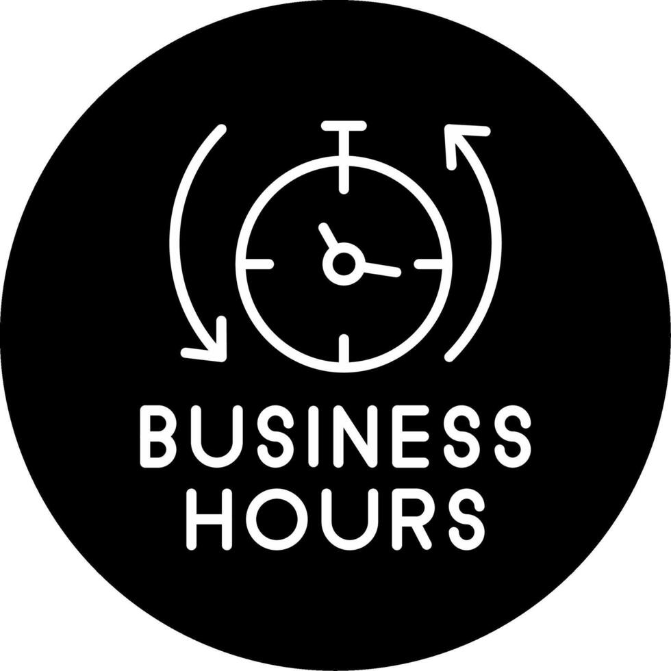 Official Business Hours Notice Line Circle Inverted vector