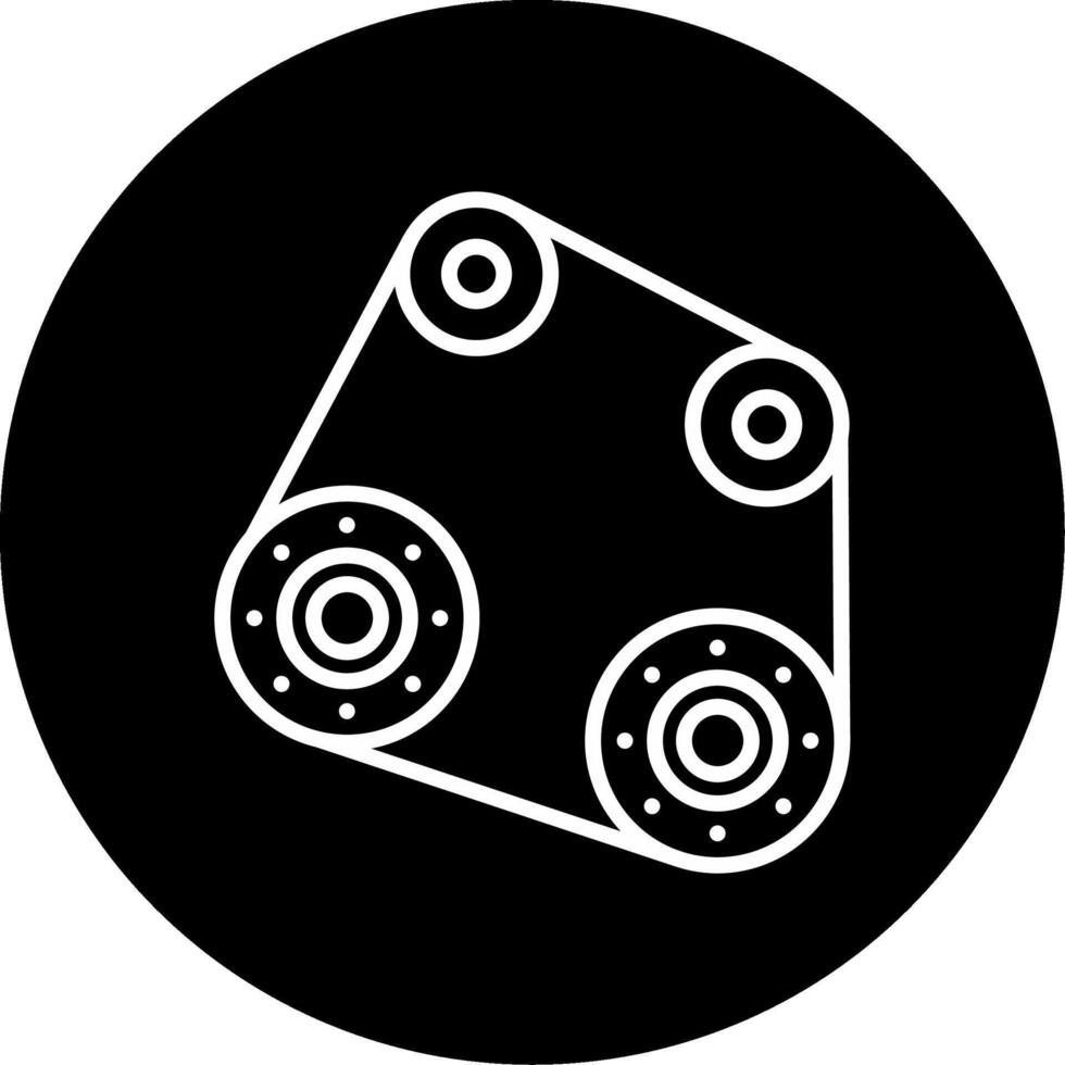 Engine Drive Belt Line Circle Inverted vector