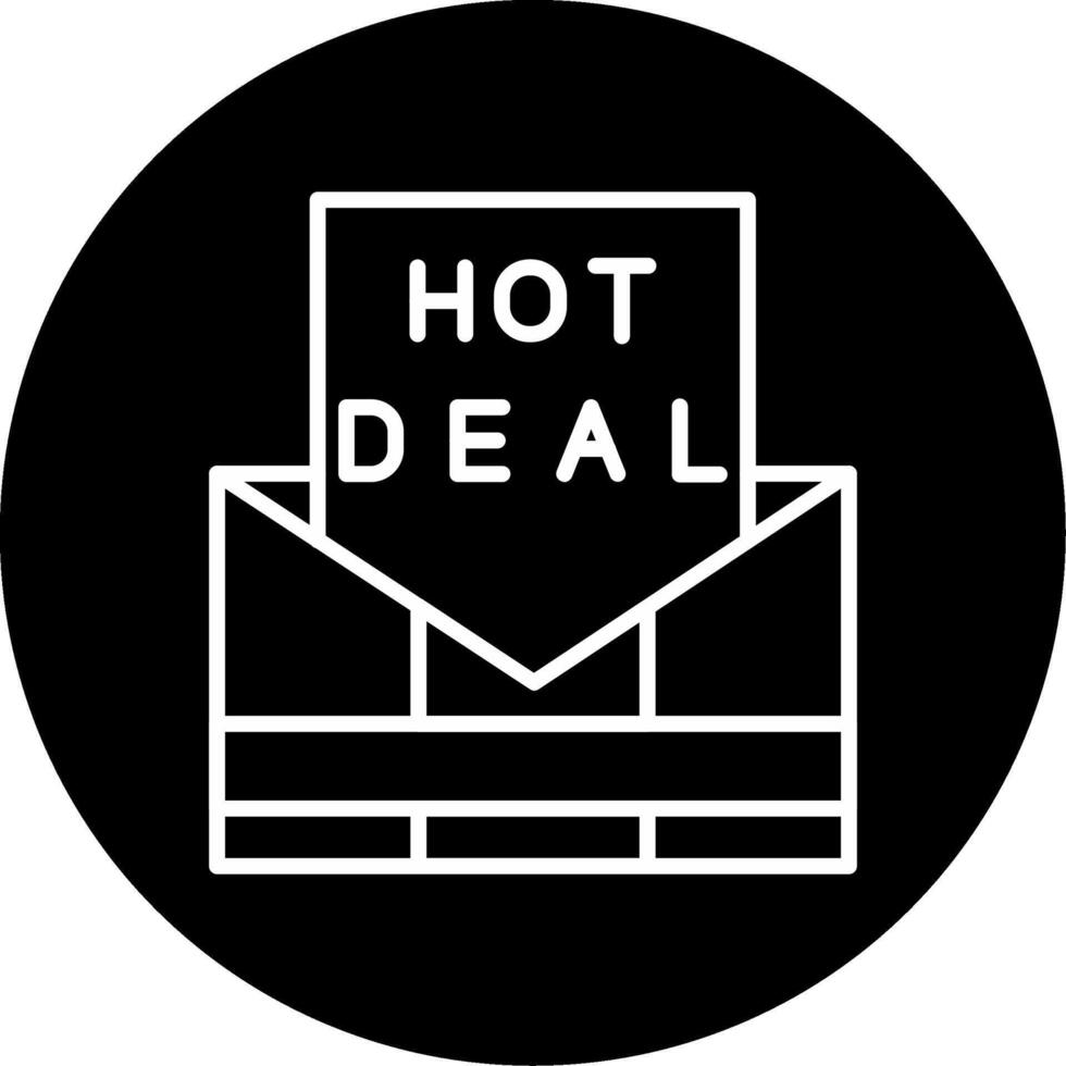 Hot Email Deals Promo Line Circle Inverted vector