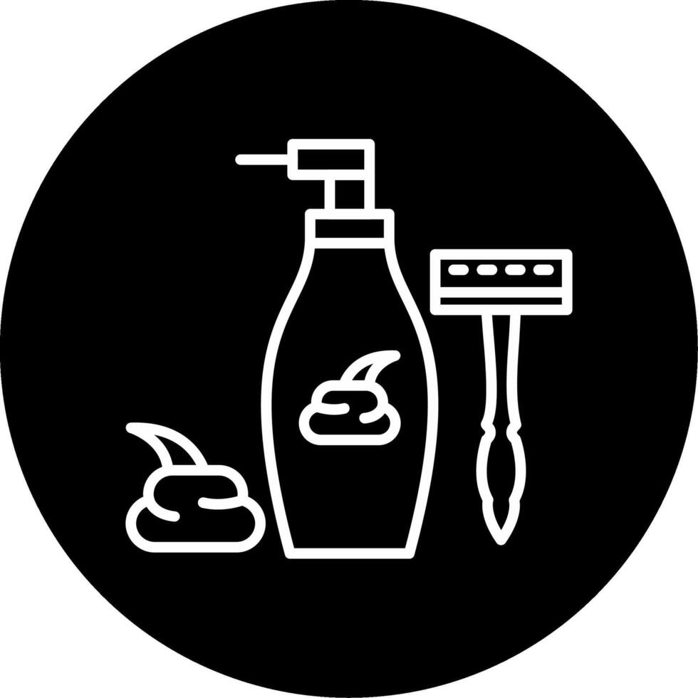 Sensitive Skin Shaving Cream Line Circle Inverted vector