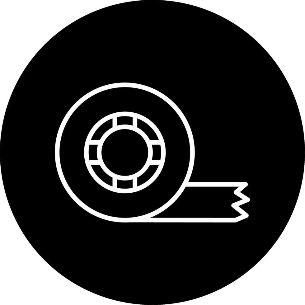 A black and white icon of a tape vector