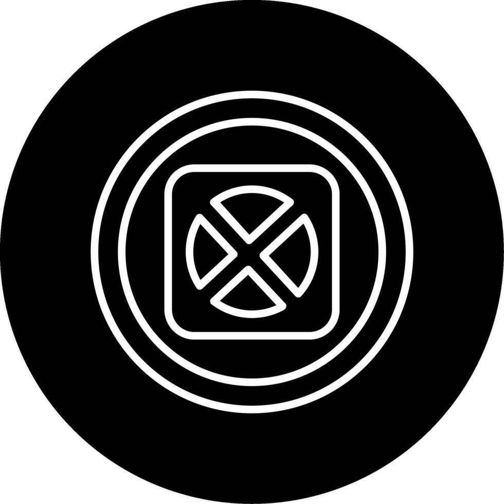 No Stopping Zone Symbol Line Circle Inverted vector